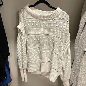 White knit sweater 